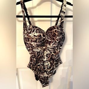 Niptuck Swim bathing suit, python print.